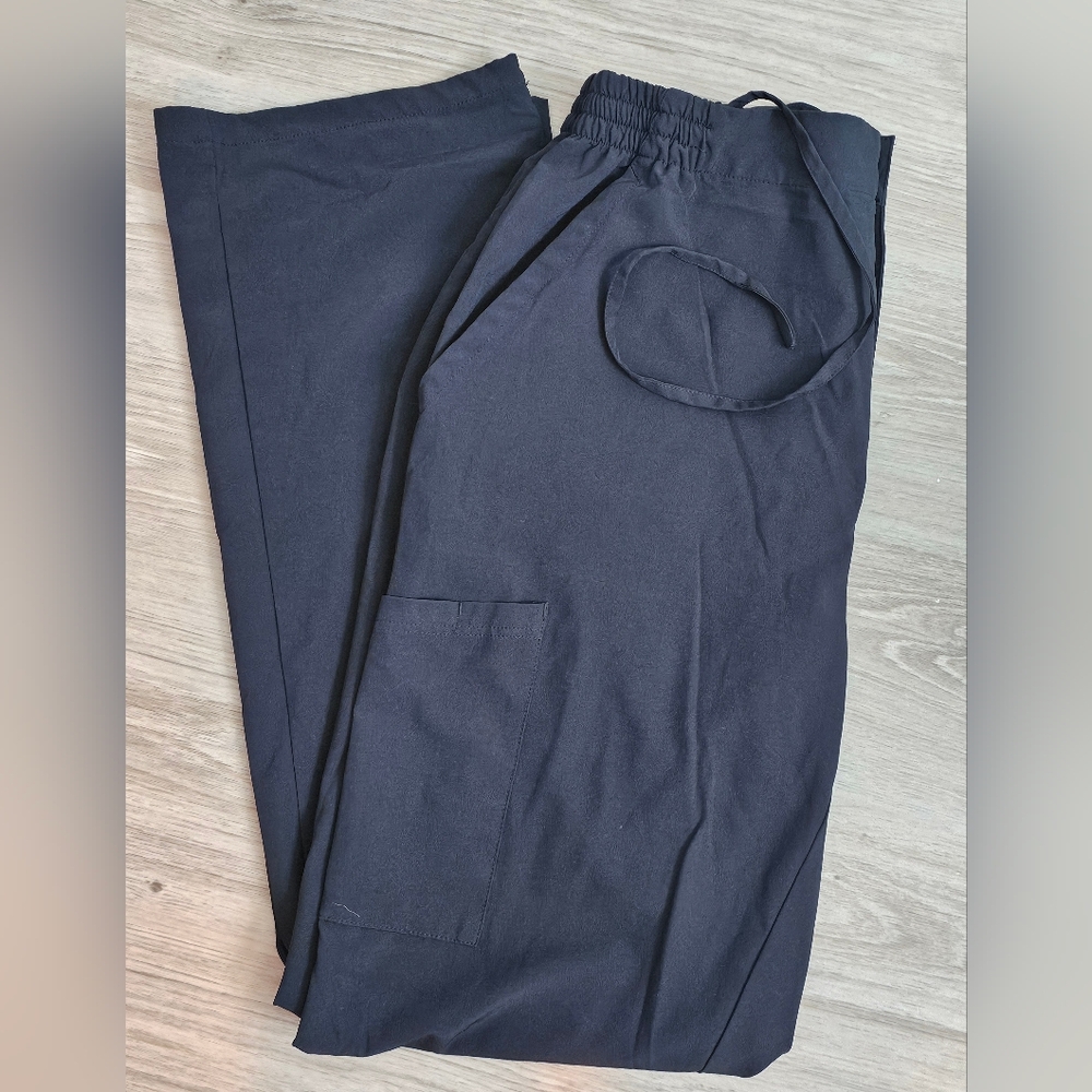 Womens Black Sz L Scrub Pants